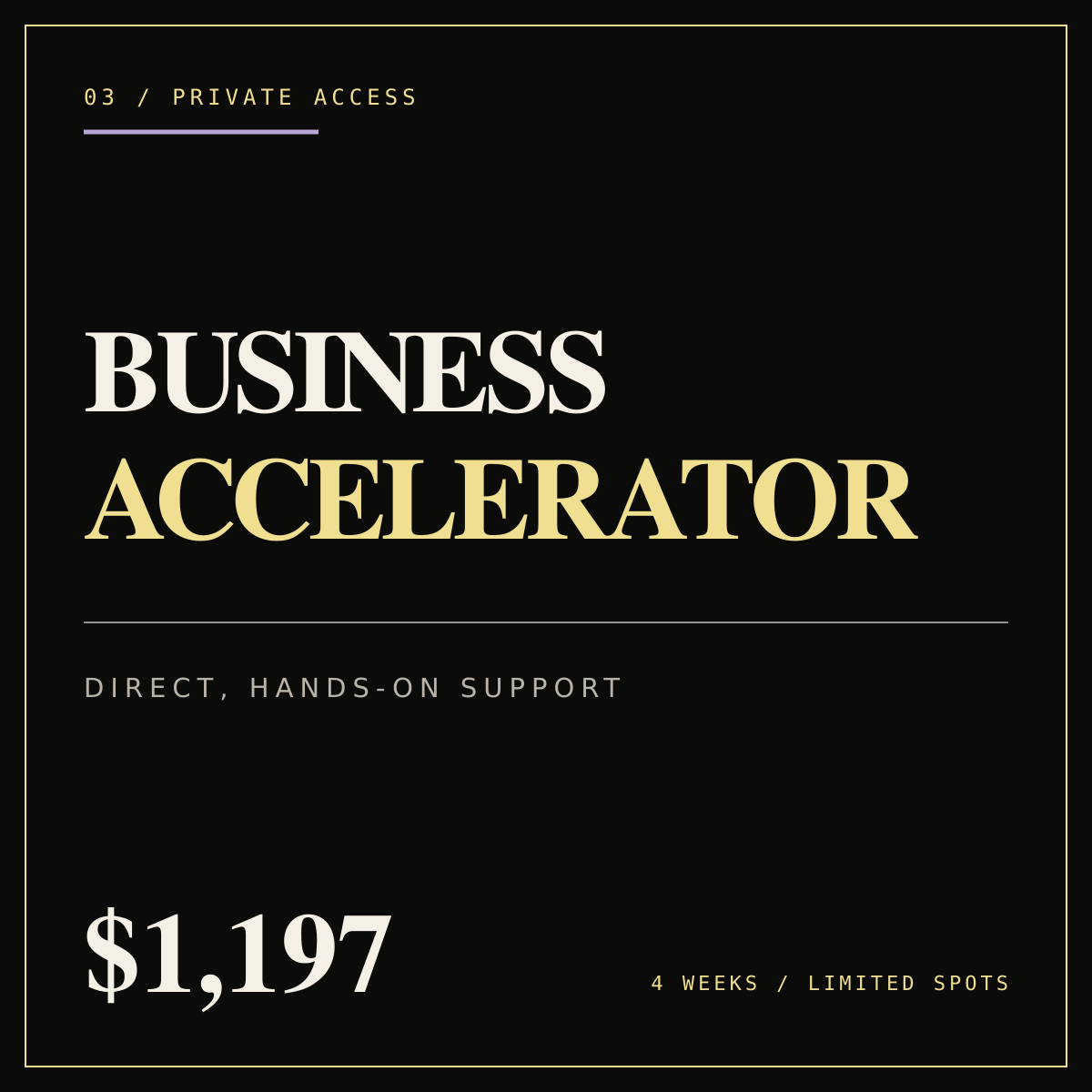 BUSINESS ACCELERATOR